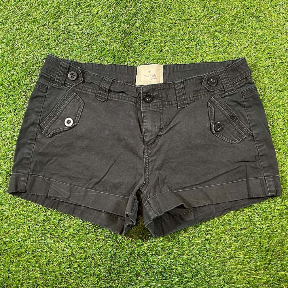 Miss Posh Cargo Shorts Size L Black Cotton Spandex Cuffed